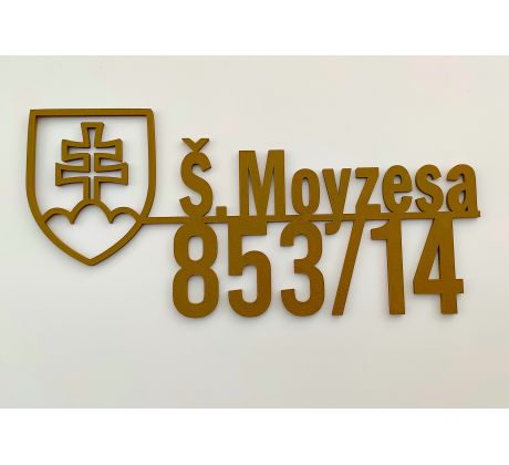 Číslo na dom - slovenský znak s názvom ulice